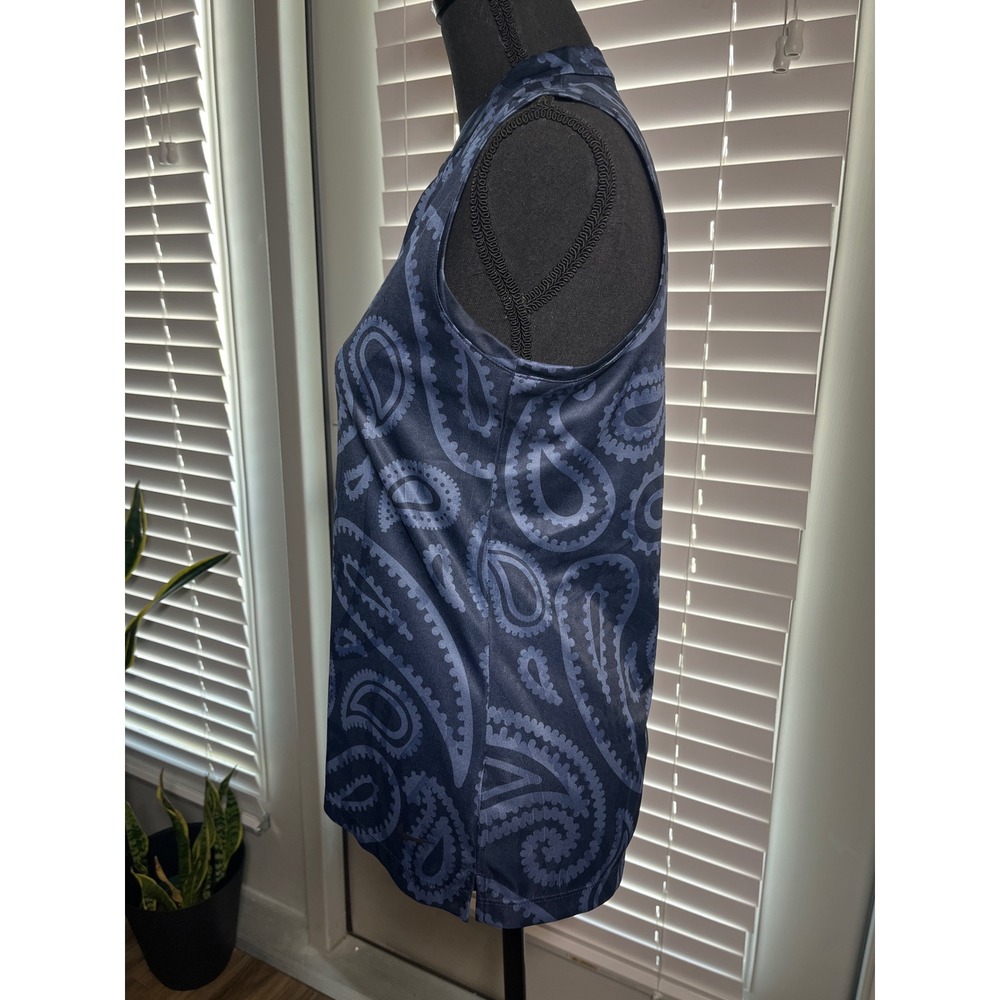 Nike Dri-FIT Blue Paisley Sleeveless Top Small Golf Tennis Activewear - Picture 9 of 9